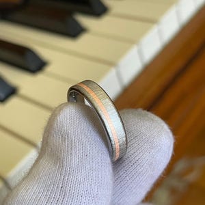 Titanium Ring with Copper Inlay Band (Size 8 1/4, 5mm)