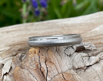 Ladies Ring, Wedding Band, Titanium, Frosted Finish