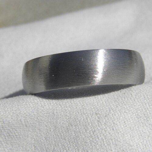 Titanium Ring Wedding Band Narrow Width Stone Finish Etsy