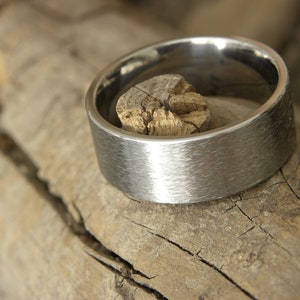 Mens Ring, Titanium Band, Stone Finish, Wedding, Annversary, Rugged Looking image 9