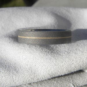 Ring, Pinstripe Gold Inlay and Titanium, Wedding Band, Mens, Ladies image 7