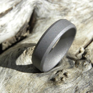 Men's Modern Style Wedding Band, Sandblasted Titanium Ring, Made to Order
