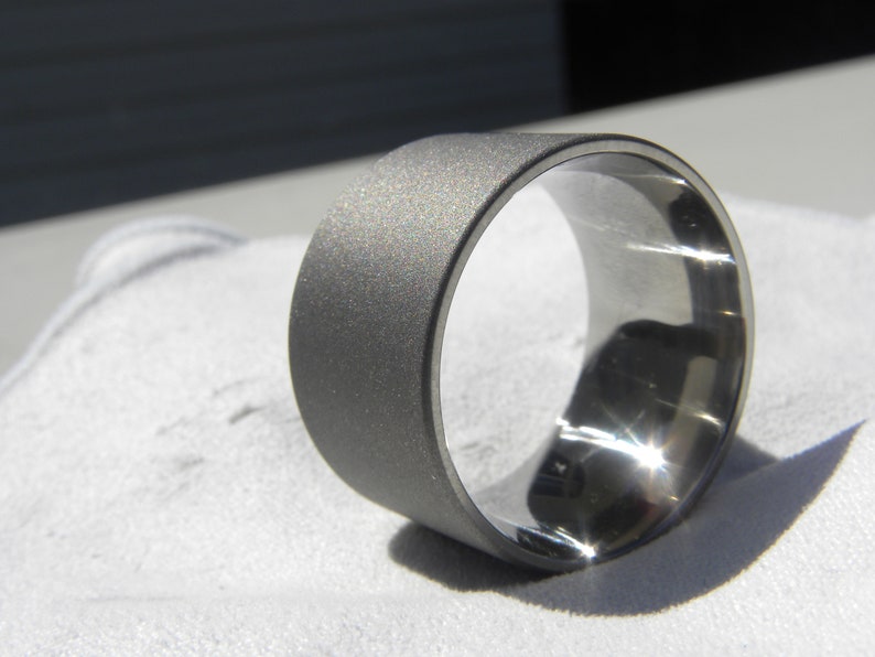 Wide 14mm Clearance Price Wedding Band Titanium Ring Sandblasted Size 11