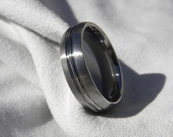 Unique Ring, Wedding Band, Titanium, His or Hers Jewelry
