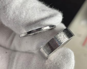Unique Rings, Wedding Band Set, Modern Style, Solid Titanium Bands, Made in the USA