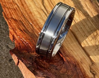 Mens Wedding Band, Comfort Fit, Solid Titanium Ring