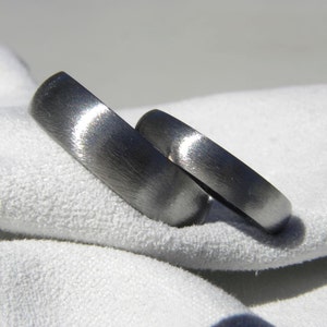 Matching Titanium Rings Matching Rings Ring Set Titanium Wedding Bands Stone Finish - Etsy