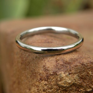 Titanium Copper Pinstripe Stacker Ring - Polished Anniversary, Wedding Band