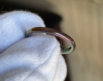 Heat Treated/Colored Titanium Ring, 2mm Width, US size 8.25, Polished