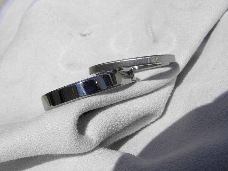Titanium Ring Set Matching Wedding Bands Frosted and - Etsy