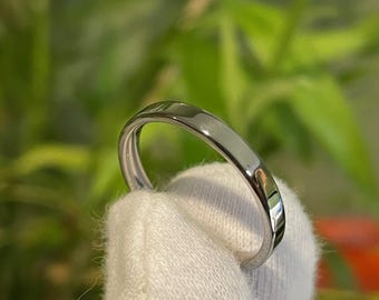Low/Thin Flat Titanium Ring, Simple Polished Minimal Jewelry
