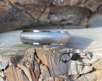 6mm Dome Stepped Titanium Band, US size 8, Clearance Listing