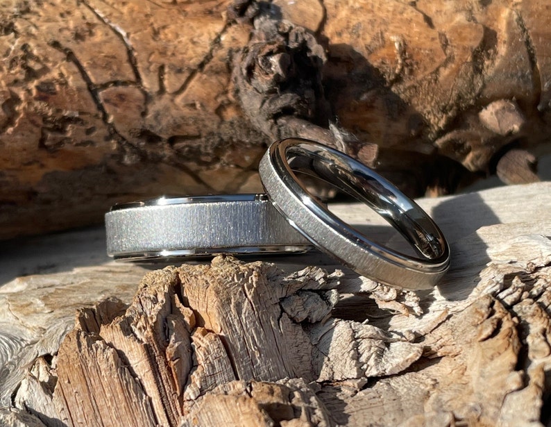 Matching Wedding Bands, Titanium Ring, Ring Set, His Hers Rings image 2