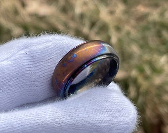 Heat Treated/Colored Titanium Ring, 8mm Width, US size 7.5