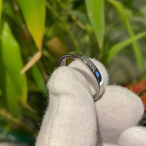 Simple Titanium Ring, Flat Profile Band, Bright Polished Finish image 2
