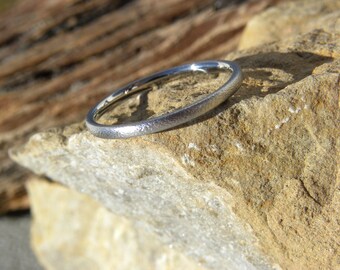 Stackable Ring, Petite Titanium Ring, Wedding Band, 1.5mm Width, Burnished