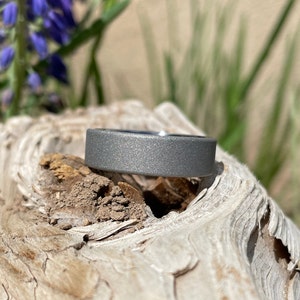 Mens Sandblasted Titanium Ring, Flat Profile, Wedding Band image 5