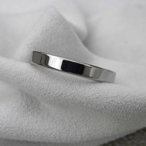 Simple Titanium Ring, Flat Profile Band, Bright Polished Finish image 5