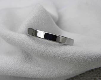 Titanium Ring, Flat Profile Band, Polished
