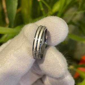Beautiful Titanium Ring, Wedding Band, Unique Look, Frosted Polished Finish