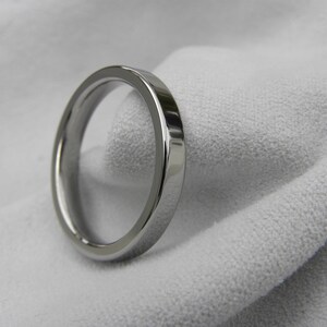 Simple Titanium Ring, Flat Profile Band, Bright Polished Finish image 4