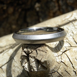 Petite Frosted Finish Knife Edge Band, Titanium, Wedding Ring, Ladies