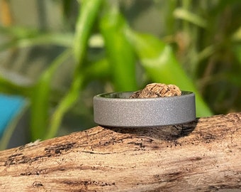 Industrial Look, Sandblasted Titanium Ring, Wedding Band, Unisex