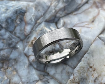 Mens Ring, Titanium Band, Stone Finish, Wedding, Annversary, Handsome, AX16