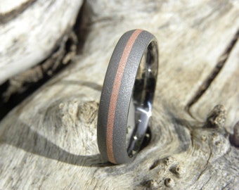 Sandblasted Titanium Bevel Edge Ring Polished Comfort Fit - Etsy