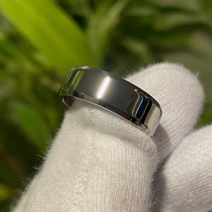 Polished Titanium Bevel Ring, Wedding Band, Mens, Ladies, Anniversary