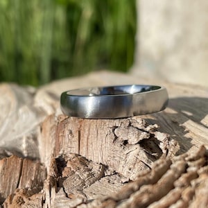Brushed Titanium Ring, Standard Dome Profile Wedding Band, Mens, Ladies