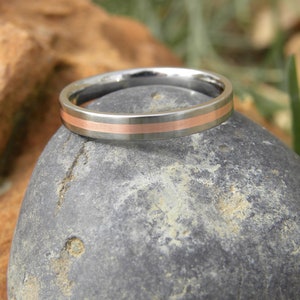 Copper and Titanium Ring, Stackable, Everyday Wear Style, Ladies, Men