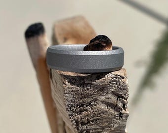 Men's Modern Style Wedding Band, Sandblasted Titanium Ring, Made to Order
