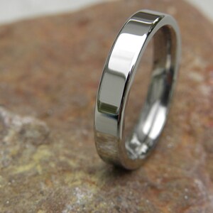 Wedding Band, Titanium Ring, Mirror Polished Finish, Standard Flat AX16 image 7