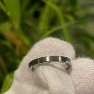 Wedding Ring, Titanium Band, Narrow Widths Flat Profile, Satin Finish image 4