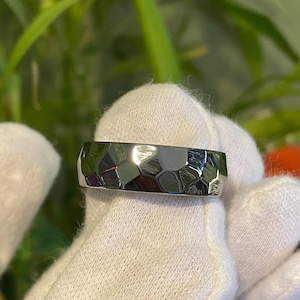 Comfort Fit Wedding Band, Ground/Faceted Profile, Ring, Anniversary, Bright Polished Finish