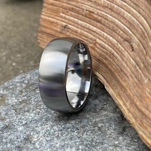 Wedding Band, Dome Profile, Titanium Ring, Satin Finish