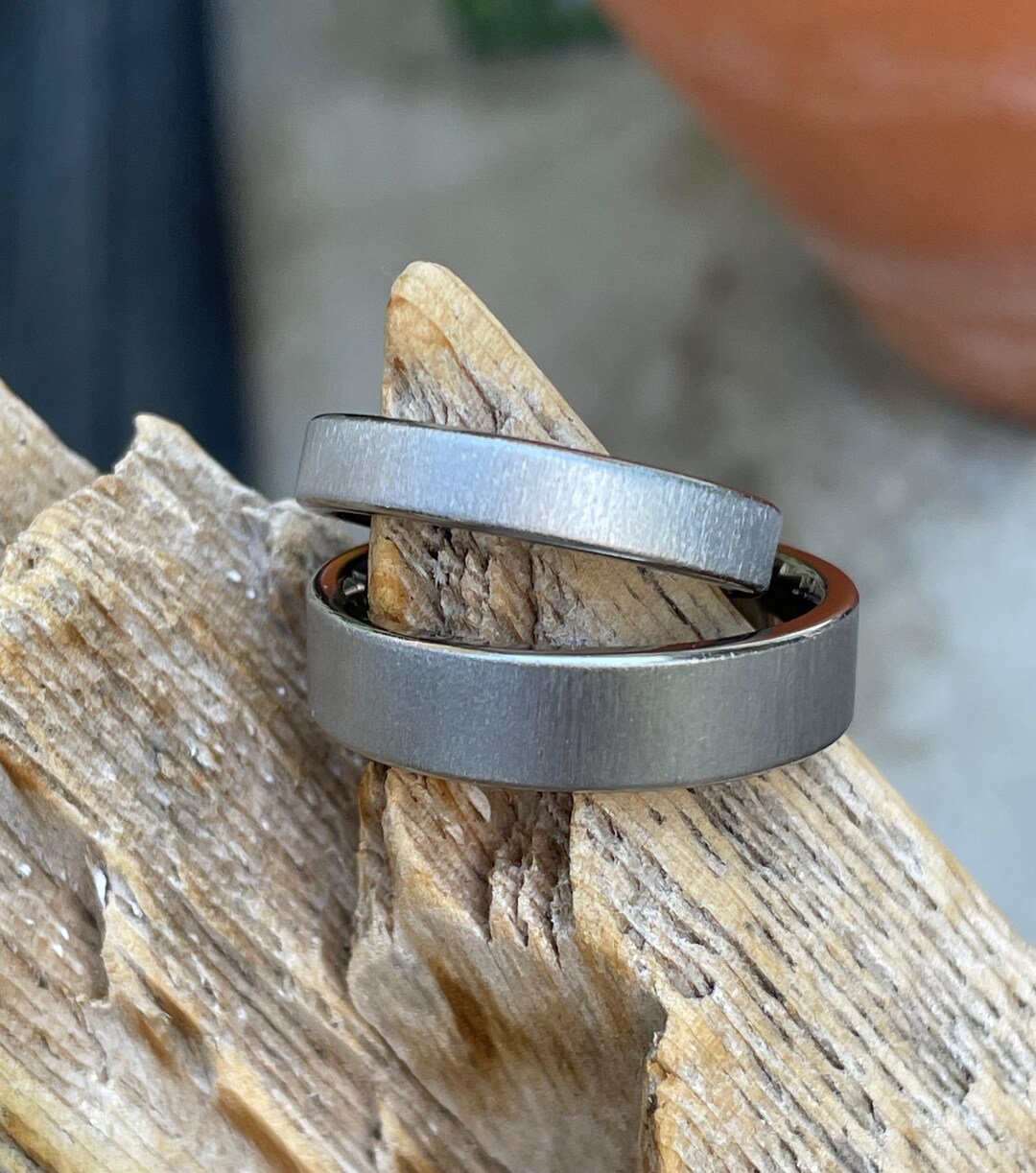 Beautiful Matching Ring Set, Couple Rings, Wedding Bands, Frosted ...