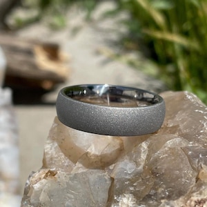 Modern Titanium Ring, Sandblasted Finish, Wedding Band, AX11 Dome Profile