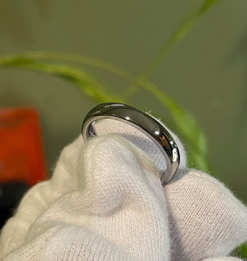 Simple Modern Wedding Band, Mens, Ladies, Titanium Ring image 7