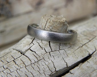 Wedding Band, Durable Burnished Finish, Titanium Ring, Low Dome Profile