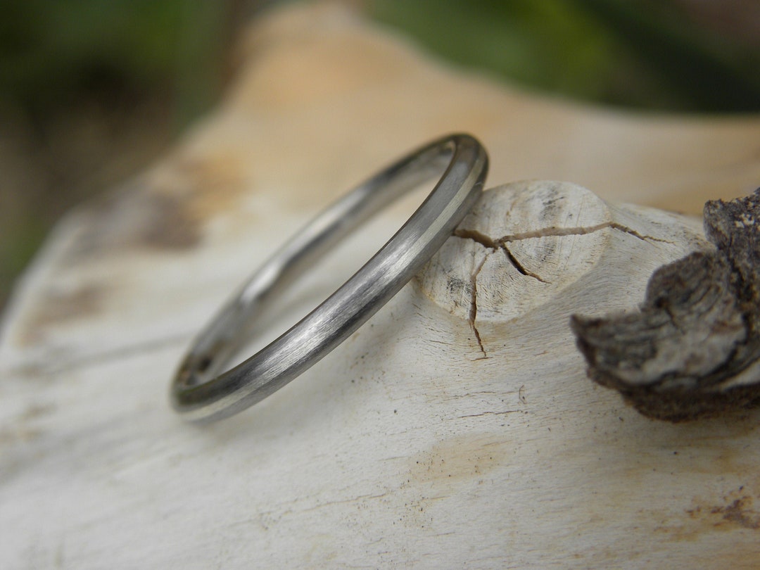 Stack Rings Titanium Titanium Silver Stackable Ring, Wedding Band, 2mm Width, Subtle, Simple ...