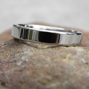 Wedding Band, Titanium Ring, Mirror Polished Finish, Standard Flat AX16 image 8