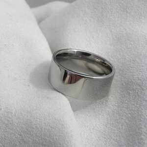 Wedding Band, Titanium Ring, Mirror Polished Finish, Standard Flat AX16 image 2