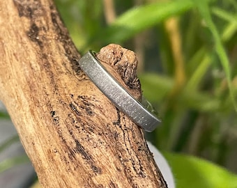 Simple Wedding Band, Thin/Low Flat Profile Ring, Solid Grade 5 Titanium