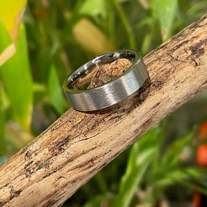 Mens Ring, Titanium Band, Stone Finish, Wedding, Annversary, Rugged Looking image 4