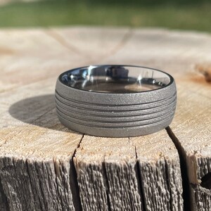 Mens Wedding Ring, Titanium Band, Sandblast Ring