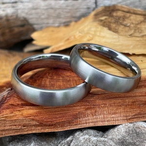 Matching Ring SET, Titanium Rings, Satin Finish, His Hers Wedding Bands