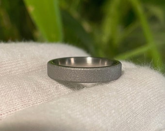 Sandblasted Titanium Ring, Satin Inside Finish, Mens, Ladies, Wedding Band