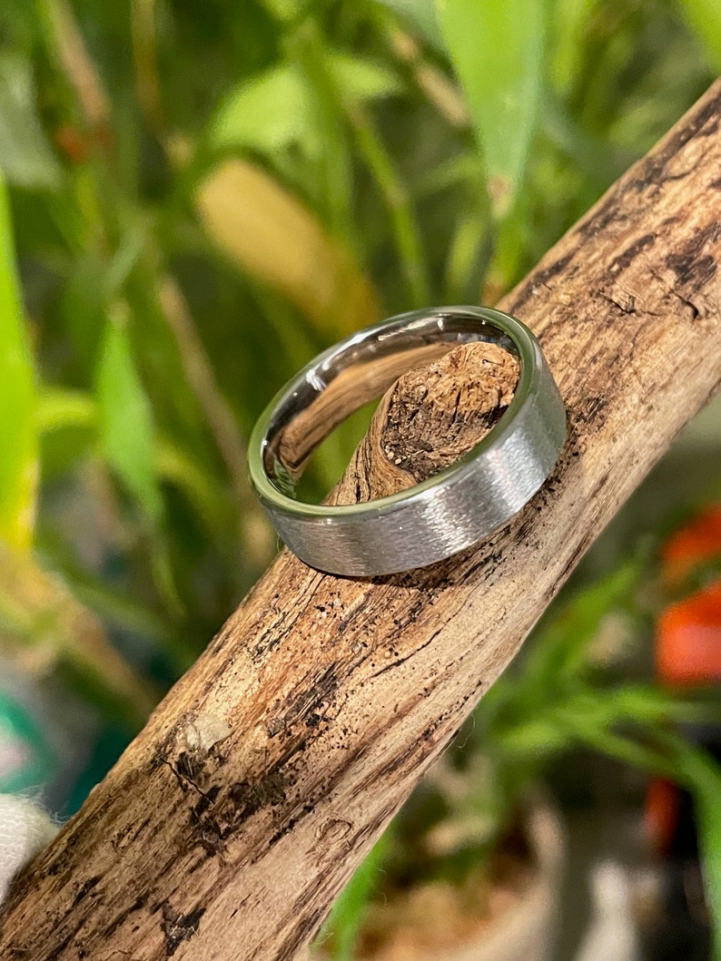 Mens Ring, Titanium Band, Stone Finish, Wedding, Annversary, Rugged Looking image 7